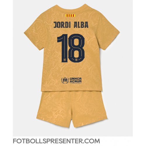 Barcelona Jordi Alba #18 Bortatröja Barn 2022-23 Kortärmad (+ korta byxor)